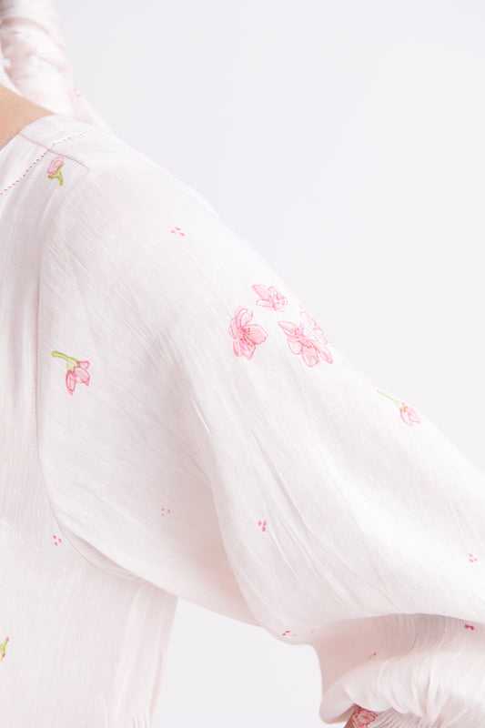 Alice Linen Silk Dress in Floral Print